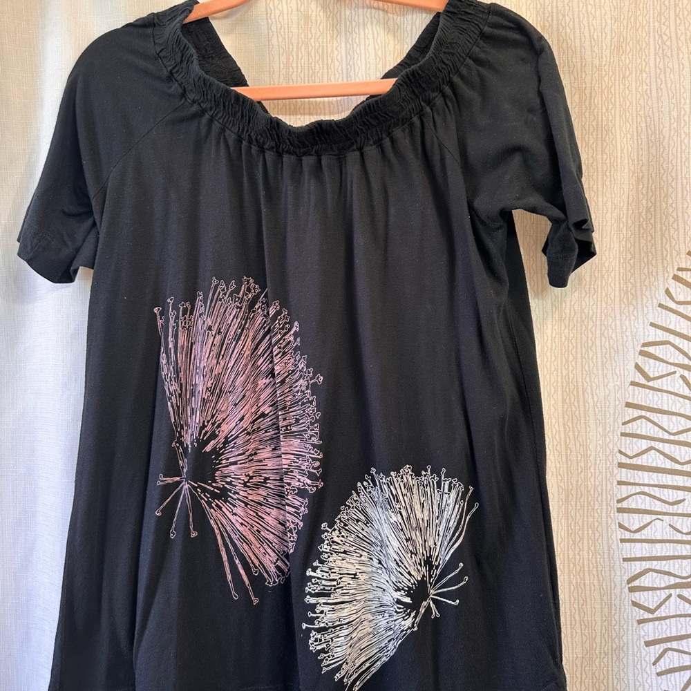 Chic Black Floral Women's Top